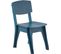 Chaise En Bois Hauteur D'assise 41cm, Structure Assemblée En Tenons Et Mortaises, Bleu, Hfst01-b