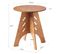 Table Basse Ronde H55 X Ø46,5 Cm Structure Assemblée En Tenons Et Mortaises, Marron, Hfbt01-br