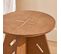 Table Basse Ronde H48,5 X Ø30,5 Cm Structure Assemblée En Tenons Et Mortaises, Marron, Hfbt01-k-br