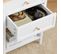 Table De Chevet Avec 2 Tiroirs, Table De Nuit, Bout De Canapé, Table D'appoint, Blanc, Fbt126-wn