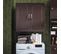 Meuble Haut Armoire De Toilettes Salle De Bain Suspendue, 2 Portes, Marron, Frg231-br