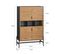 Buffet De Cuisine, Meuble De Rangement Pour Cuisine Avec 3 Compartiments Ouverts, Hfsb03-sch