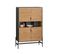 Buffet De Cuisine, Meuble De Rangement Pour Cuisine Avec 3 Compartiments Ouverts, Hfsb03-sch