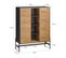 Buffet Commode Armoire Latérale, 2 Portes, 4 Compartiments, Noir Naturel, Hfsb04-sch