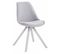 Chaise Toulouse Tissu Piétement En Forme Carrée Gris/blanc