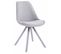 Chaise Toulouse Tissu Pieds Ronds Gris/blanc