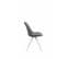 Chaise Toulouse Tissu Pieds Ronds Gris Foncé/blanc