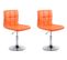 Lot De 2 Chaises Lounge Palma V2 En Similicuir Ajustable Et Pivotant Orange