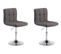 Lot De 2 Chaises Lounge Palma V2 En Tissu Gris Foncé