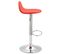 Lot De 2 Tabourets De Bar Design Lana V2 Similicuir Rouge/chrome