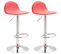 Lot De 2 Tabourets De Bar Design Lana V2 Similicuir Rouge/chrome