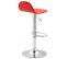 Lot De 2 Tabourets De Bar Design Lana V2 Similicuir Rouge/chrome