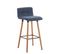 Lot De 2 Tabourets De Bar Lincoln V2 Tissu Bleu/nature