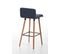 Lot De 2 Tabourets De Bar Lincoln V2 Tissu Bleu/nature