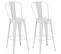 Lot De 2 Tabourets De Bar Aiden En Métal Blanc