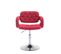 Chaise Lounge Dublin Tissu - Piètement Avec Colonne Centrale Métal Chromé Rouge