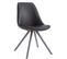 Chaise Visiteur Laval Similicuir Pieds Ronds Noir /gris