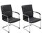 Lot De 2 Chaises De Visiteur Seattle Similicuir Noir