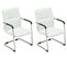 Lot De 2 Chaises De Visiteur Seattle Similicuir Blanc