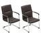 Lot De 2 Chaises De Visiteur Seattle Similicuir Marron