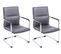 Lot De 2 Chaises De Visiteur Seattle Similicuir Gris