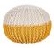 Pouf En Coton Jaune-beige 50 X 35 Cm Conrad