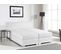 Lit Boxspring En Cuir Pu Blanc 140 X 200 Cm President