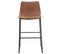 Tabouret De Bar Set De 2 Tissu Marron Doré Franks