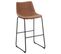 Tabouret De Bar Set De 2 Tissu Marron Doré Franks