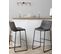 Tabouret De Bar Set De 2 Tissu Gris Franks