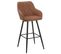 Tabouret De Bar Set De 2 Tissu Marron Doré Darien