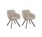 Chaise De Salle à Manger Set De 2 Tissu Beige Monee