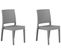 Lot De 2 Chaises De Jardin Gris Clair Fossano