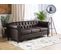 Canapé 3 Places En Cuir Pu Marron Chesterfield