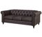 Canapé 3 Places En Cuir Pu Marron Chesterfield