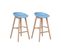 Tabouret De Bar Set De 2 Bleu Clair Micco