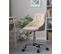 Chaise De Bureau Velours Beige Parrish