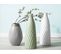 Terre Cuite Vase Décoratif 45 Cm Blanc Doré Florentia