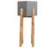 Cache-pot Gris Avec Support En Bois 30 X 30 X 95 Cm Drimos