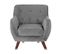 Velours Fauteuil Gris Bodo