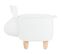 Tabouret Enfant En Tissue Peluche Blanc Bunny