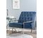 Velours Fauteuil Bleu Foncé Harstad