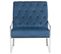 Velours Fauteuil Bleu Foncé Harstad