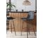 Tabouret De Bar Set De 2 Rotin Noir Cassita