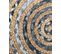 Tapis Rond 140 Cm Bleu Et Beige Leventler