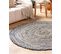 Tapis Rond 140 Cm Bleu Et Beige Leventler