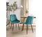 Chaise De Salle à Manger Set De 2 Velours Turquoise Melrose