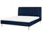 Lit Double En Velours Bleu Marine 180 X 200 Cm Marville