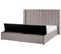 Lit Double En Velours Gris Avec Banc Coffre 180 X 200 Cm Noyers