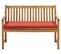 Banc Avec Coussin Bois D'acacia Certifié 120 Cm Rouge Foncé Vivara